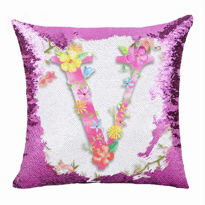 Custom Shiny Pillow Flower Monogram Magic Pillow