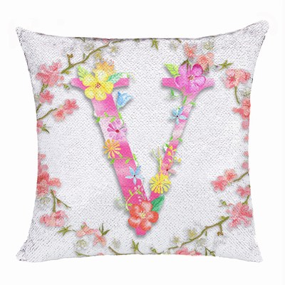 Custom Shiny Pillow Flower Monogram Magic Pillow