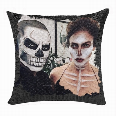 Personalized Gift Best Monsters Makeup Couple Flip Sequin Pillow