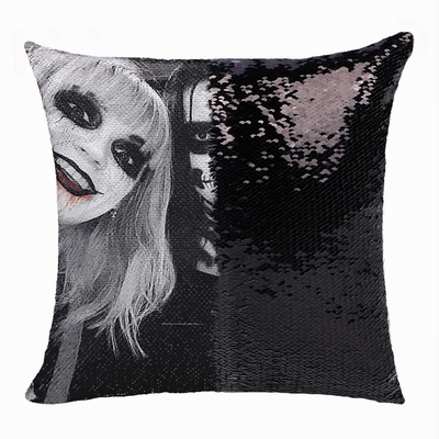 Personalized Terrifying Halloween Makeup Riend Sequin Pillow